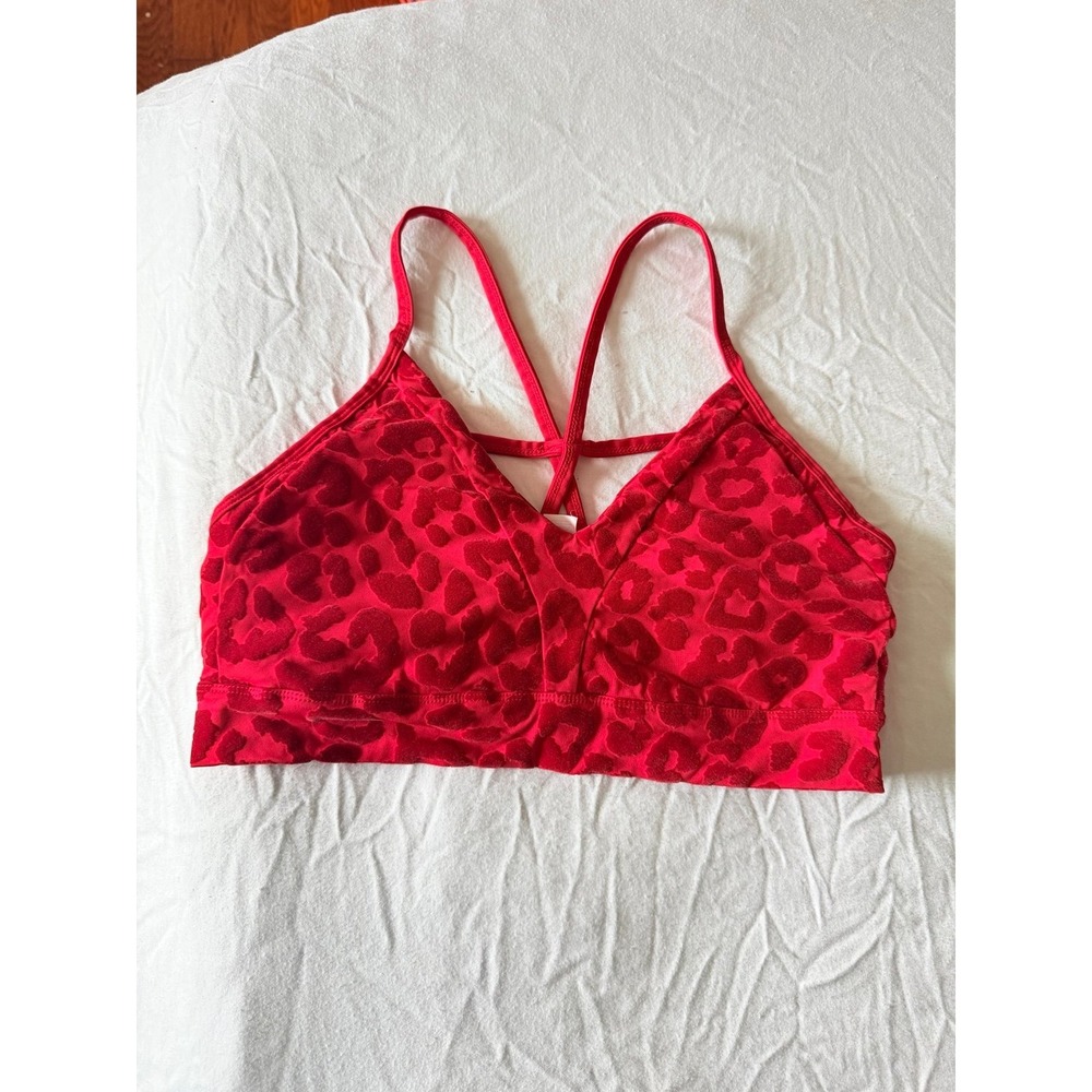 BALANCE ATHLETICA panther fire red velvet sports bra WOMENS XL